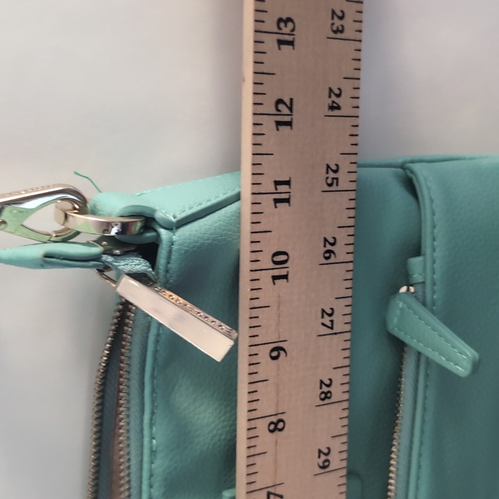 Rocco Barocco designer Teal cross body bag With gold Accents - Picture 10 of 13